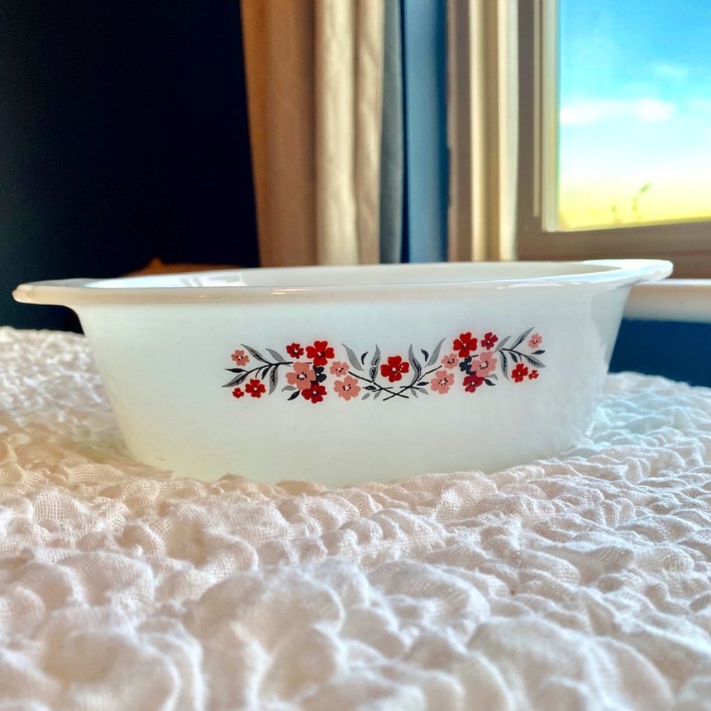 Vintage Fire King Primrose Oval Casserole Dish